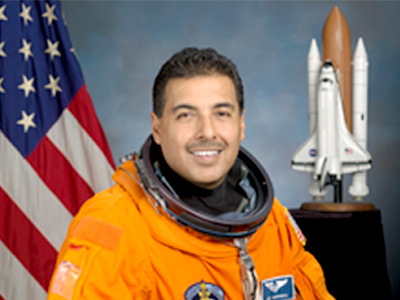 Astronaut Jose M. Hernandez at U.S.S. Hornet in Alameda.