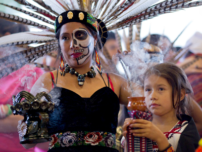 Thousands of people in the Bay Area will soon celebrate Day of the Dead, an ancient celebration that continues to evolve and grow in popularity among Hispanics and non-Hispanics.  Photo: Jason Lew.