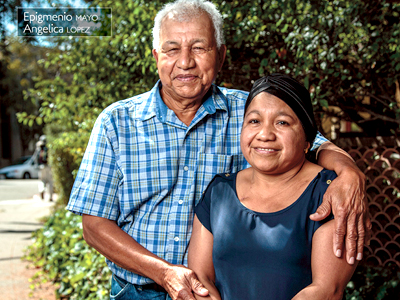 Epigmenio Mayo y Angelica Lopez están agradecidos por el Centro de Recursos de Cáncer de las Mujeres, el que ha servido al área de Oakland por treinta años. Foto: Mi Zhou
