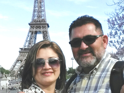 Evelyn and Erick Catalan from Hayward celebrating their 25th marriage anniversary in Europe earlier this year.